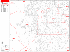 West Jordan Wall Map Zip Code Red Line Style 2024